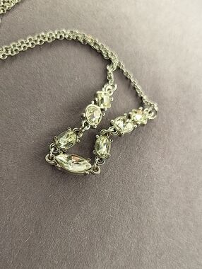 Silver Crystal Drop Necklace